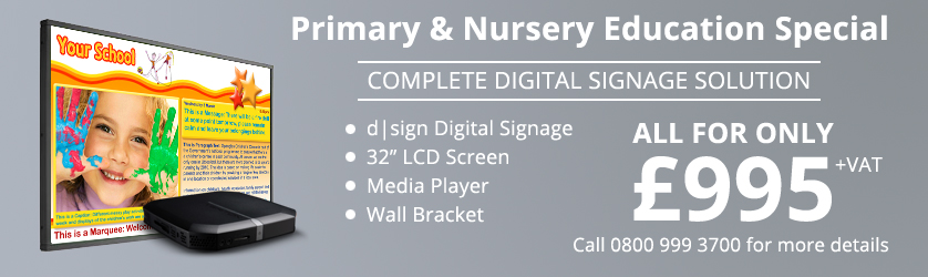 Primary and nursery digital signage for £995