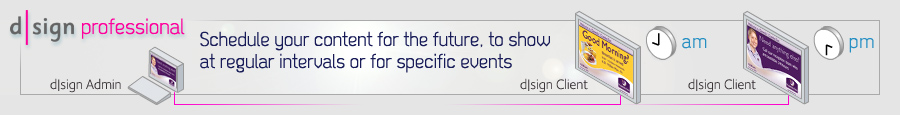 d|sign professional: Schedule your content for the future, to show at regular intervals or for specific events
