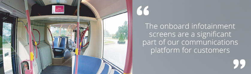 The onboard infotainment screens are a significant part of our communications platform for customers.